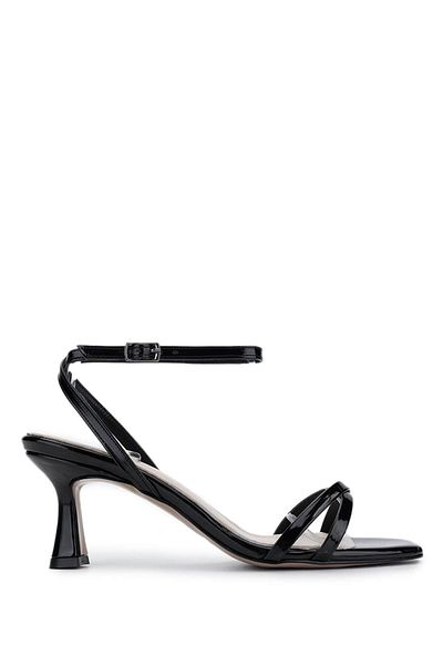 Tamer Tanca Women's Vegan Black Patent Leather Heeled Shoes