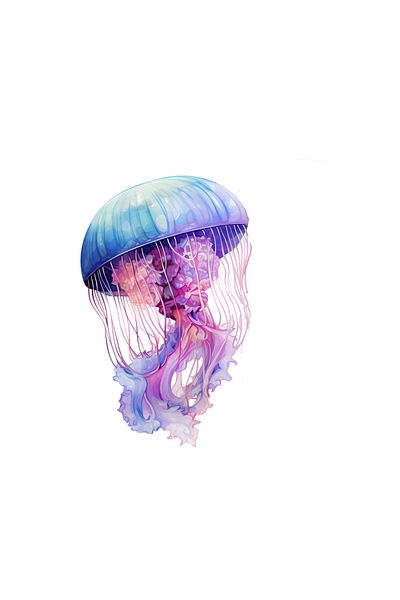 INOVATIX Set of 8 pieces, Blue Jellyfish Sticker, INOVATIX®. 6 cm