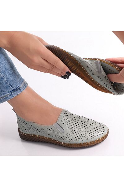 MODA STİL Women's Casual Green Shoes Made of Eco-Leather Sovani, 36