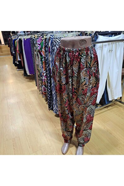 NUR TEKSTİL kadın desenli dar kesim pamuklu viskon beli lastikli tunceli elaz...