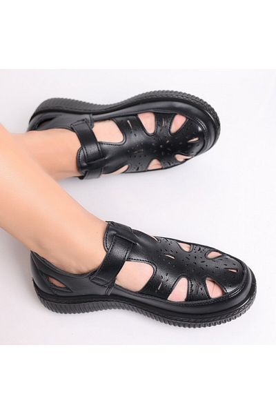 MODA STİL Women's Casual Black Shoes Made of Benia Ecological Leather, 39