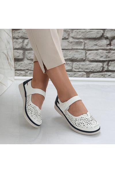 MODA STİL Women's Casual White Shoes Made of Eco-Leather Sensa, 37