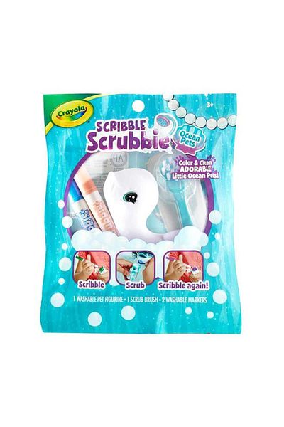 Generic Crayola Color and Wash Creative Scribble Scrubbie Ocean Animal Play Set Multicolor CRA7474830000