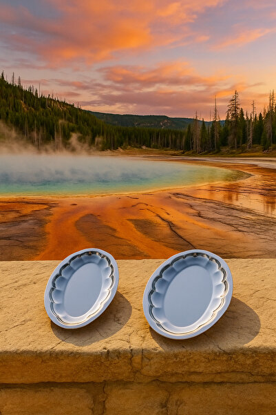 Metler Steel Sectioned Boat Plate Set 23 cm & 27 cm Thick Stainless Steel 2-P...