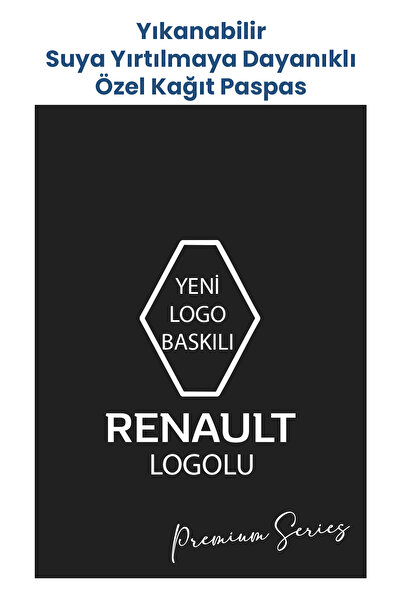 BALKAN AMBALAJ Suya Dayanıklı Yıkanabilir Renault Logo Uyumlu Oto Paspas Kağı...