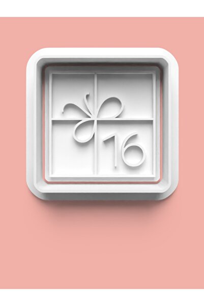 AKTASTORE Checkered Number 16 Figure Cookie Mold and Sugar Dough Mold - Sixte...