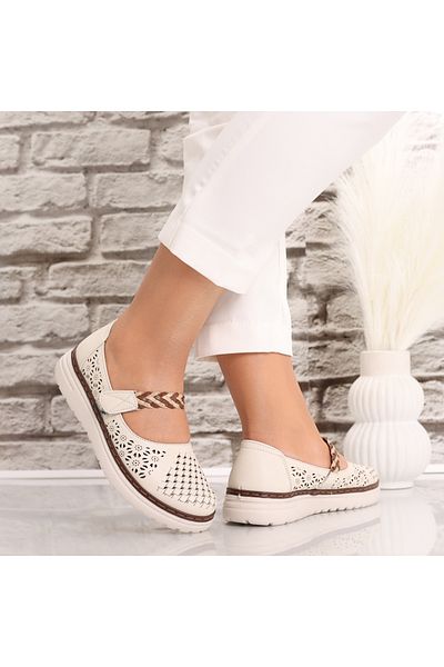 MODA STİL Women's Casual Beige Shoes Made of Eco-Leather Rimana, 38