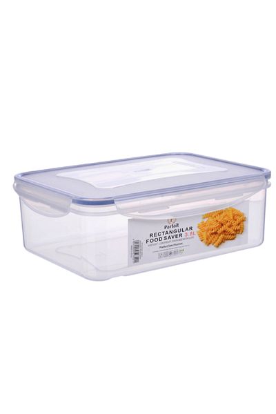 Parfait Rectangular Airtight Leak-Proof Food Container Clear and Blue 3.8 Liter