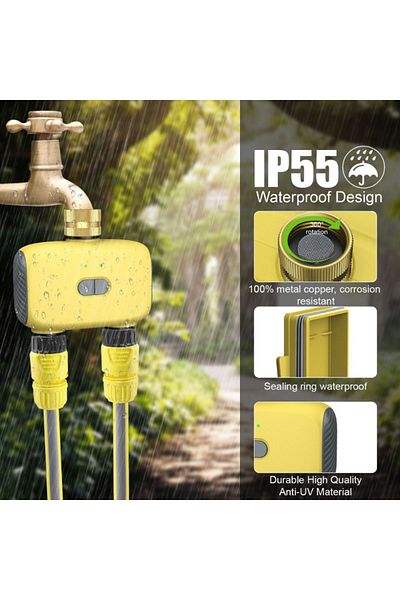zeevos Smart Wifi Irrigation/watering Controller, With 2 Outputs, App Control, Tuya, Bluetooth,