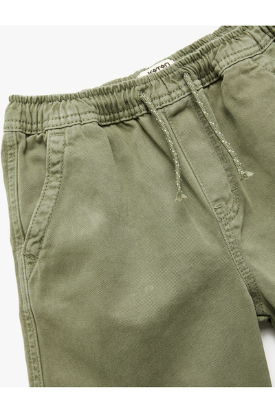 Koton Pamuklu Cep Detaylı Beli Lastikli Bağlamalı Chino Şort