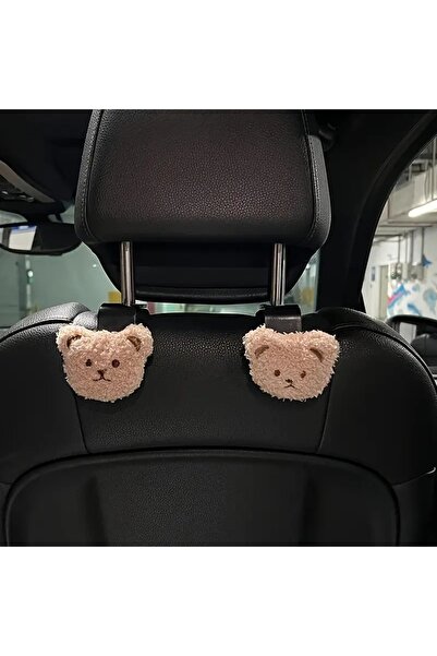 Dodemert Home خطاف تعليق لظهر مقعد السيارة على شكل دمية دب بني 2 قطعة