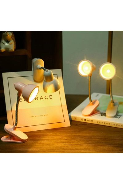 Wolawood Latched Table Lamp Adjustable Clip-On Mini Led Reading Light Portable Night Light