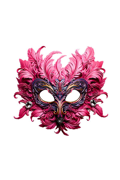 INOVATIX Set de 8 autocolante pentru mască cu pene roz, INOVATIX®. 6 cm