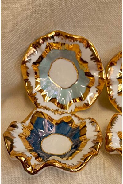 BY.RAYKA PORSELEN El Dekor Bi̇demet Porcelain Hand Painting Lucky Set