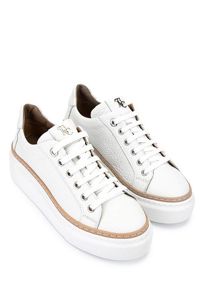 Tamer Tanca Women's Genuine Leather White Sneakers & Sports Shoes
