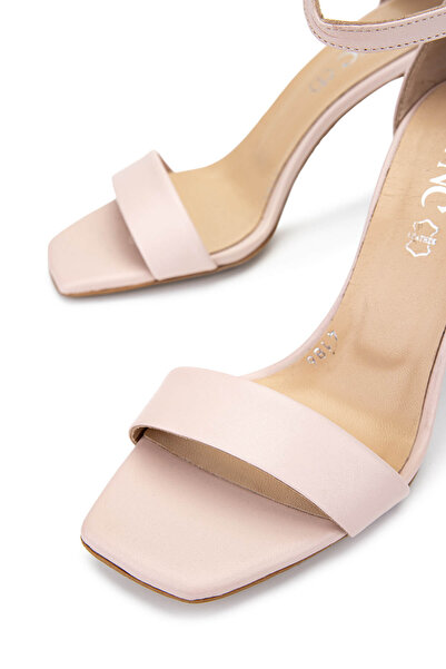 Tamer Tanca Women's Genuine Leather Pink Heeled Shoes