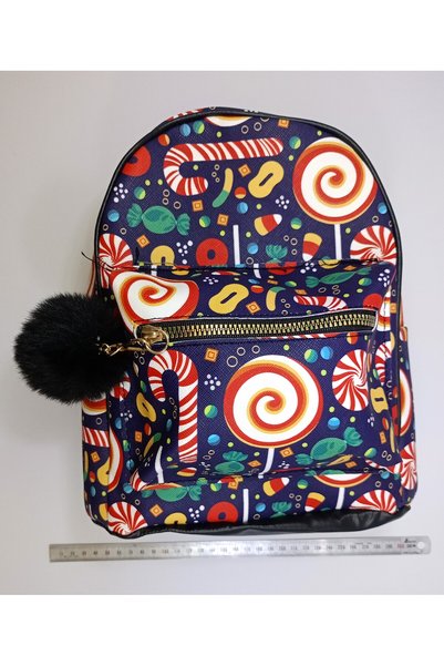 stilyy Children's Backpack Pompom Detail Two Compartment Nursery Model
