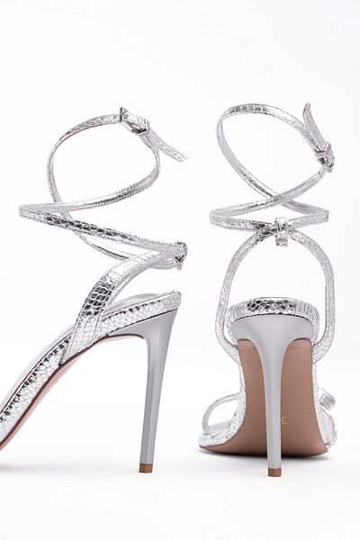 Tasarım Women's Thin Heeled Stiletto Shoes – Ankle Strap, Crystal Stone, Suitable for Special Occasions