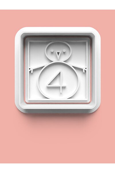 AKTASTORE قالب كوكيز على شكل رقم 4 وقالب عجينة السكر - أرقام أربعة