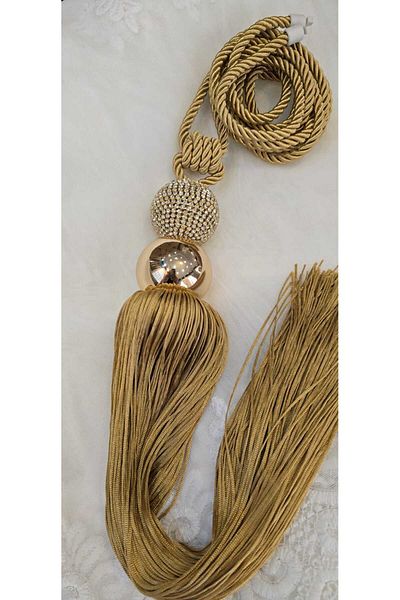 Perdehome - Tassel Curtain Accessory Attach to Cornice Curtain Tie 1 Pc