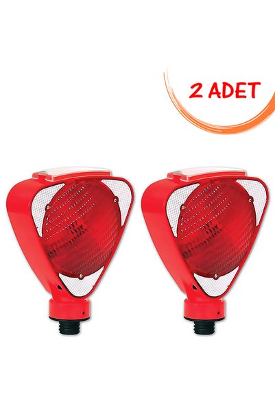 İlgi Trafik Üçgen İkaz Lambası Güneş Enerjili Flaşör Lamba Solar Trafik Flaşörü (Kırmızı) Evelux 11813 FL K (2 A