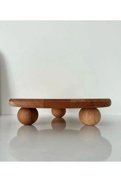 777Home Decorative Multi-Purpose Organizer with 3 Ball Legs Wooden Presentation Holder Organizer 25 cm