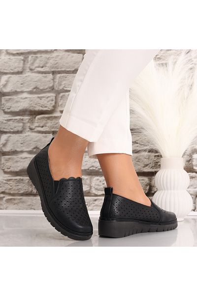 MODA STİL Women's Casual Shoes Black Made of Ecological Leather Rujaina, 39