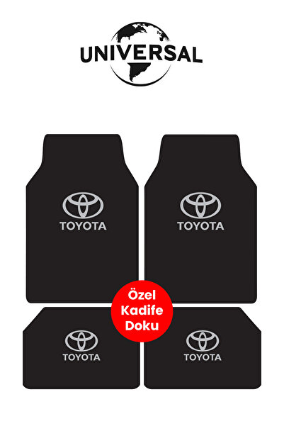 Universal Yıkanabilir Kumaş ve Taban Kalın Pvc Toyota Uyumlu Oto Paspas Seti 3,4kg Kalınlık 0,5cm