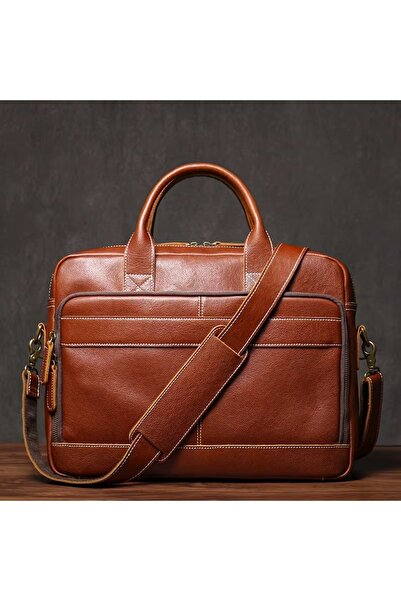 delis Men's briefcase, Sacha GT3297, genuine leather, Brown
