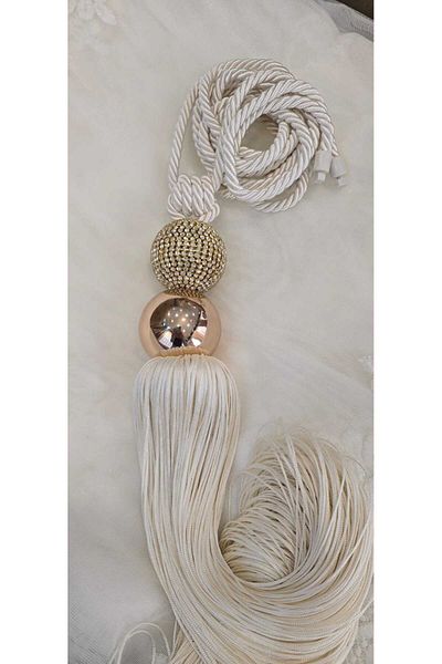 Perdehome - Tassel Curtain Accessory Attach to Cornice Curtain Tie 1 Pc