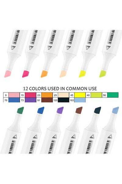 HALAMODO 12-Piece Double-Headed Marker White