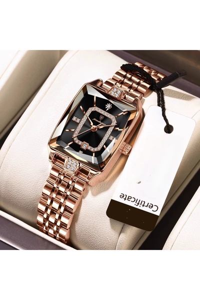 delis Дамски часовник Poedagar CS1907, неръждаема стомана, розово злато, чере...