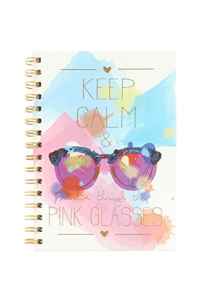 Roco دفتر تمارين "حافظ على هدوئك وانظر من خلال النظارات الوردية" A5، 80 ورقة،...