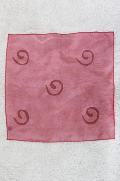 Defne&Apollon İpekçilik 100% Pure Silk Hand Painting Square Scarf - 55 X 55 Design - Pink