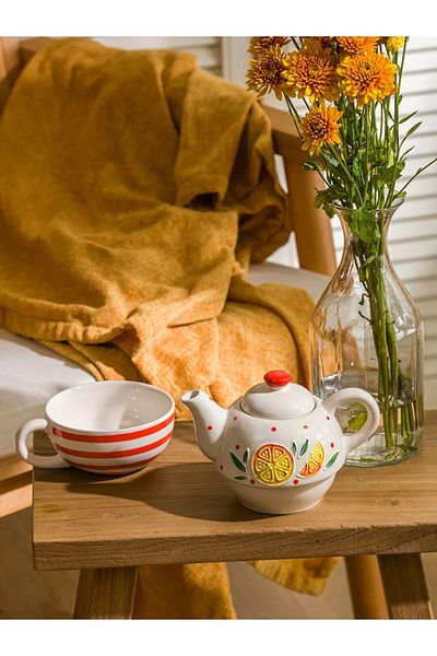 LC Waikiki Lcw Home Mixed Printed Ceramic Teapot