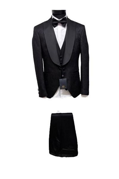 OEM Men's formal suit, Slim fit, 5 pieces, Black, Alberto Grande