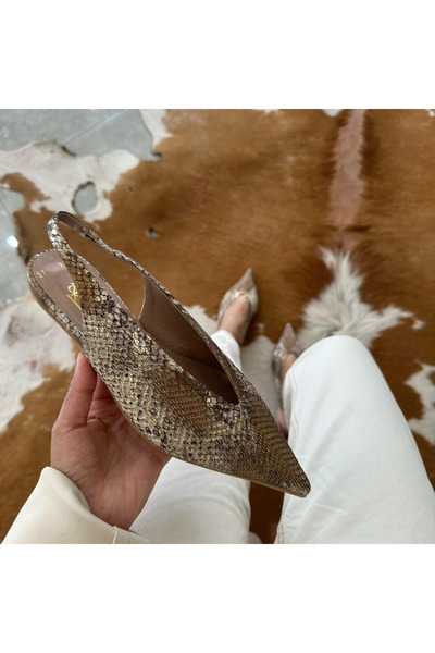 H&K GLOW Hakiki Deri Lazer Desenli Topuklu Ayakkabı