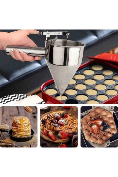 artizanmutfak Ayarlı Sıvı Hunisi | Paslanmaz Jöle ve Çikolata Hunisi 1,2 L (JH-01)