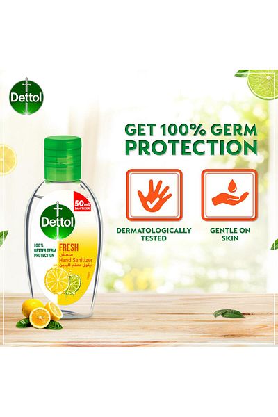 Dettol Fresh Anti-Bacterial Instant Hand Sanitizer 50 ml