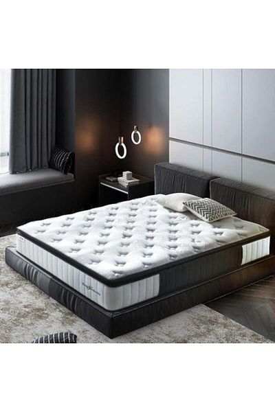 l'elefante Luxury Mattress Pocket Spring & Memory Foam Hybrid Bed – High-Density Foam, Breathable Knitted Fab