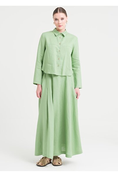 Armağan Short Blouse Double Linen Suit