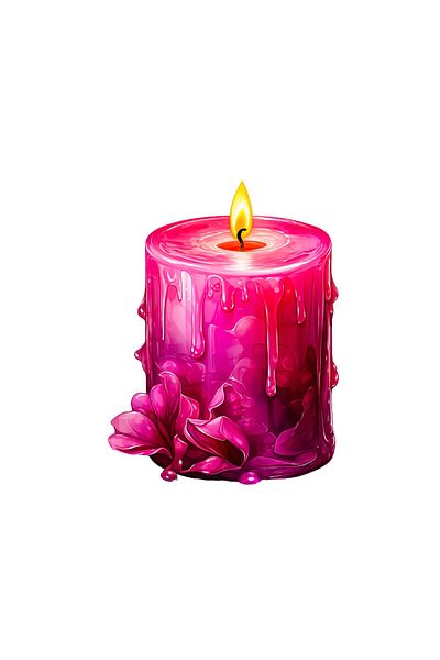 INOVATIX Set de 8 autocolante pentru lumânare roz Asha, INOVATIX®. 6 cm