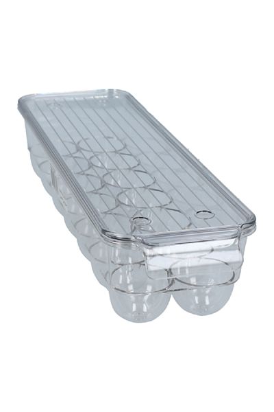 Felli Plastic Stackable Refrigerator Egg Holder with Cover Clear Medium