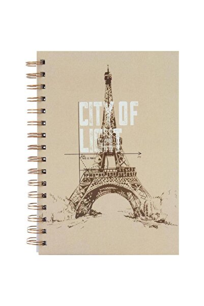 Roco دفتر ملاحظات برج إيفل A5، 100 ورقة مسطرة باللون الرمادي