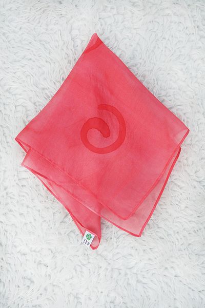 Defne&Apollon İpekçilik 100% Pure Silk Hand Painting Square Scarf - 55 X 55 Design - Red