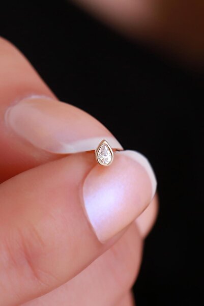 Bayar Gold 14 Ayar Altın Damla TaşTragus Piercing