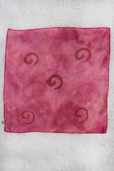 Defne&Apollon İpekçilik 100% Pure Silk Hand Painting Square Scarf - 55 X 55 Design - Fuchsia
