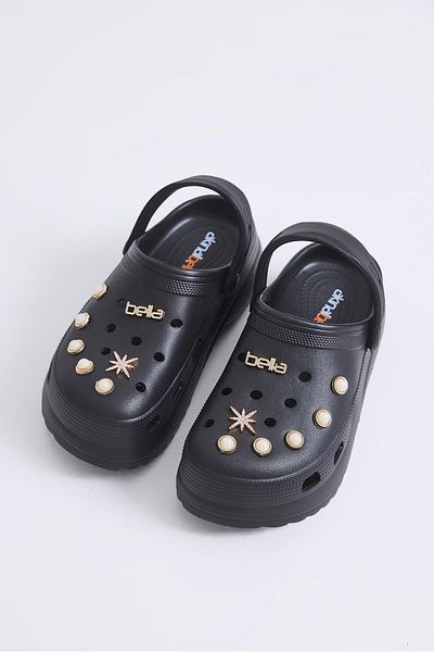 Raneel Kazançlı Alışveriş High Sole Closed Front Slippers Black