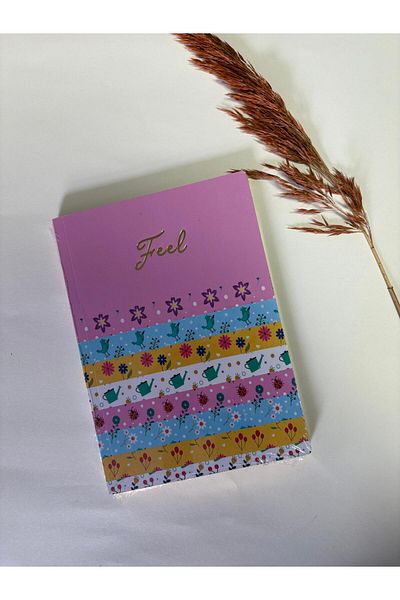 Adalinhome Atakids Lizy Glittery Edged Striped Notepad – 96 Sheets