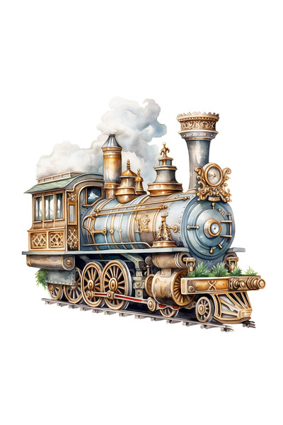 INOVATIX Set de 8 piese, autocolant locomotivă vintage Acota, INOVATIX®. 6 cm